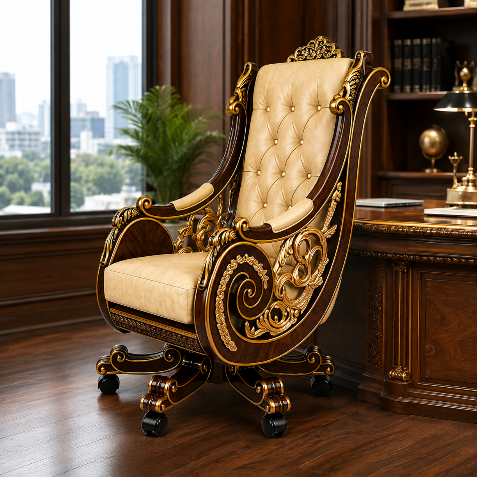 Beige Director Chair Lifestyle