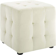Ottoman Modern Square shape Foot Rest Stool, Pouf for Office Home Décor for living Room, Bedroom, Office - White