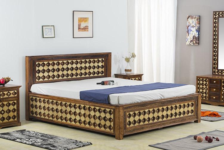 King Size Wooden Bed High-Quality Solid Wood Frame with Hydraulic Storage & Stylish & Spacious Design  Modern, Sturdy & Durable