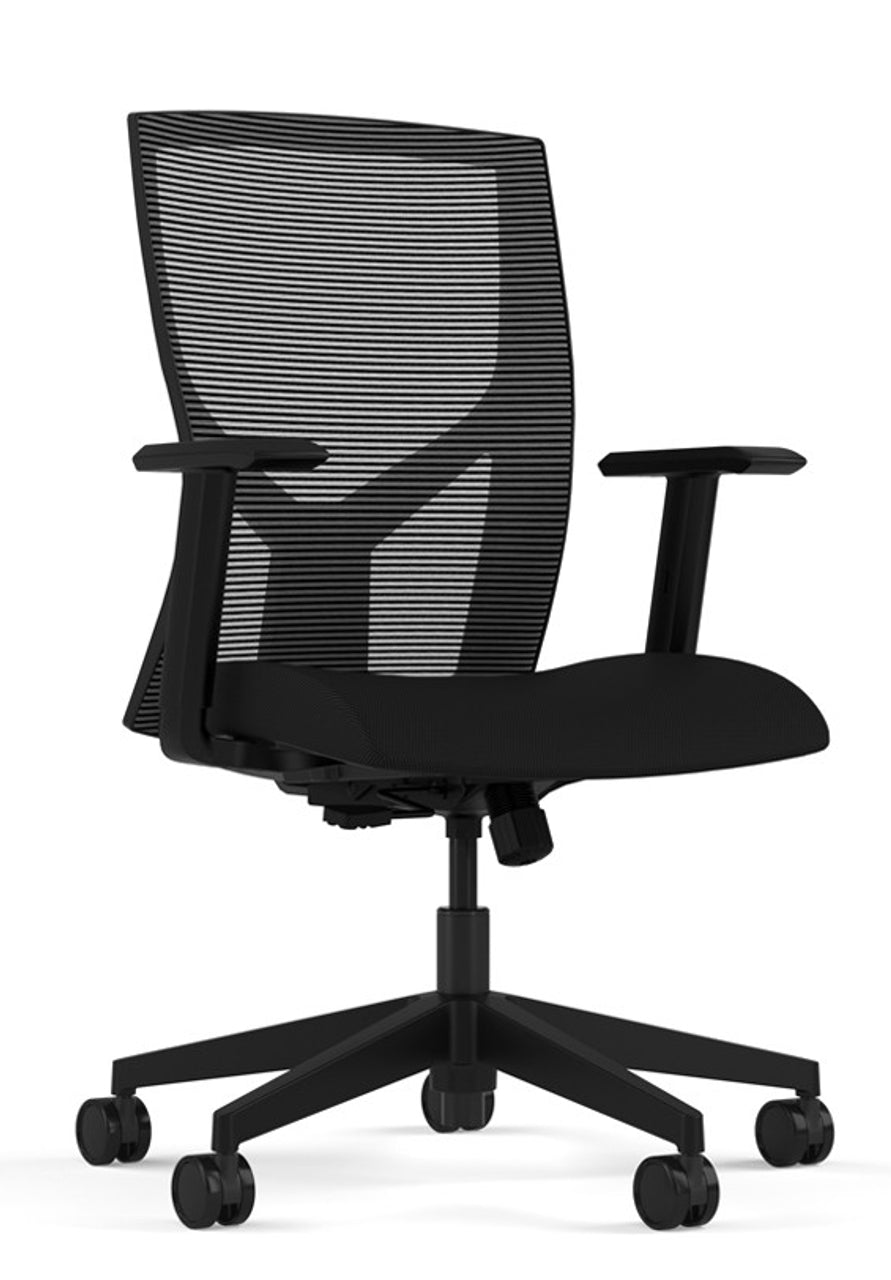 Mesh Chair High Back Office Chair Modern Design, Lumbar Support, Adjustable Armrests, Comfortable Seating Swivel for Home or Work Office -Black
