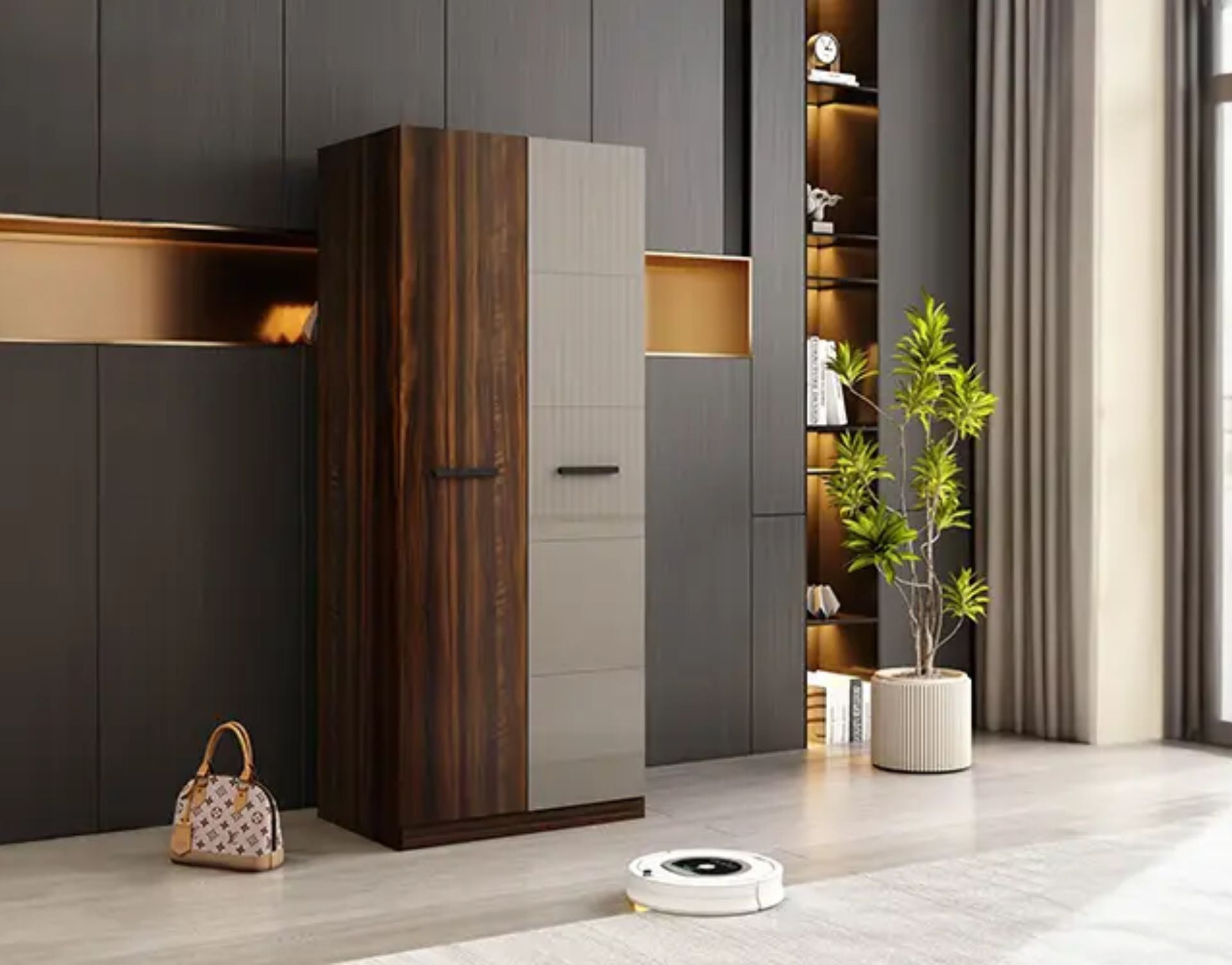 Wardrobe for Refined Living Sleek 2-Door Wardrobe with Perfect for Contemporary Compact Spaces.