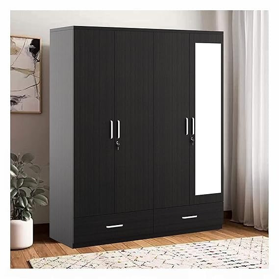 Wardrobe for Compact Bedroom Modern 4-Door Wardrobe Compact Design, Premium Finish.