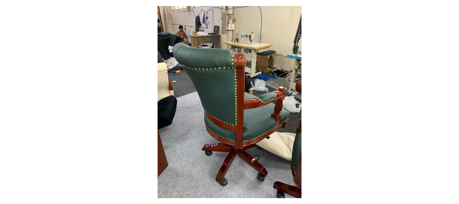 Director Arm chair Black Leatherette Wooden Frame and Base with Wheelable