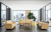 3 Seater Sofa For Office Furniture Upholstery Pu Leatherette Premium Comfortable & Sofa Durable Design For Living Room -Cream
