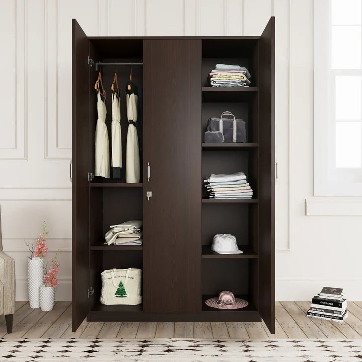Wardrobe for Home Use – Engineered Particle with 3 Doors and Lock
