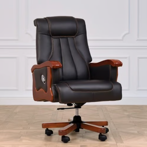 Director Chair for office Made in Plyboard with Leatherette and Soft Padded & Fixed Armrest & Revolving and swivel Base, Recliner Chair