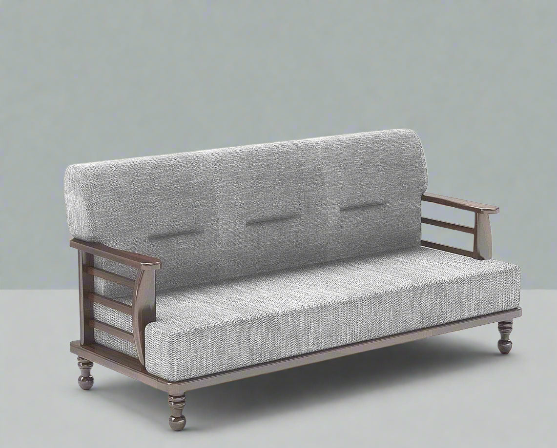 Wooden Sofa 3 Seater Sofa for Home Furniture Linen Upholstery Fabric Modern Comfortable Durable Design Home