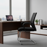 Stylish Office Visitor Chair with Contoured Mesh Back, Soft Padded Seat & Sleek Metal Base – Durable and Lightweight Design for Reception & Guest Seating