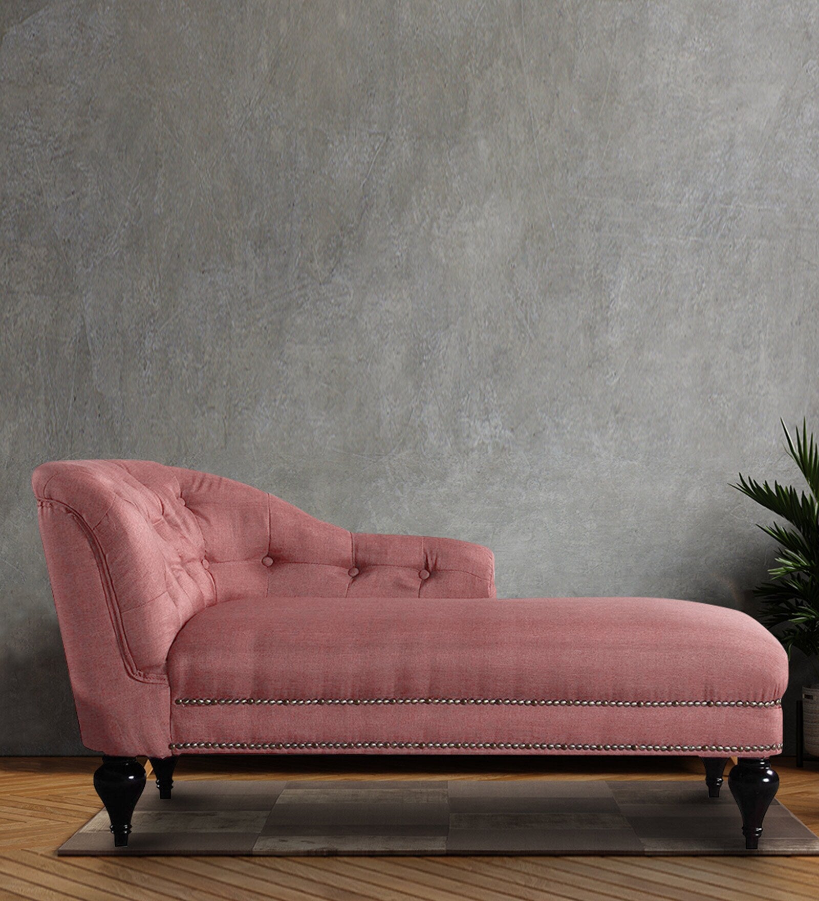 Chaise Lounge Chair Upholstered in Velvet Cozy and Stylish, Comfortable Durable Design for Living Room Or Office -Pink