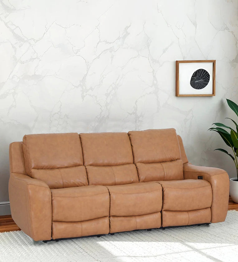 Stylish 3-Seater Recliner Sofa with PU Leatherette Upholstery, Cozy Padding, Effortless Recline, and Supportive Comfort