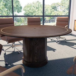 Conference and Meeting Table for Office Furniture & Round table Durable Wooden Finish, Modern Aesthetics
