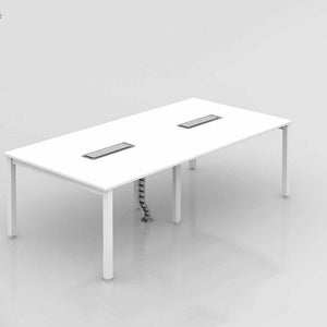 Meeting Table for Office Furniture Made in Particle/MDF/Plywood with Metal Legs and 2 Wire Manager Conference Table