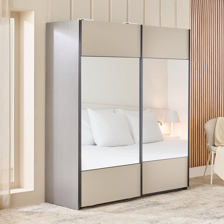 Wardrobe for Home Sliding Doors Ultra-Premium Aesthetic Appeal, and Multi-Functional Storage with Mirror Look