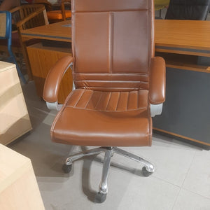 Director Chair Upholstery Pu Leatherette Executive High Back Office Chair -Brown
