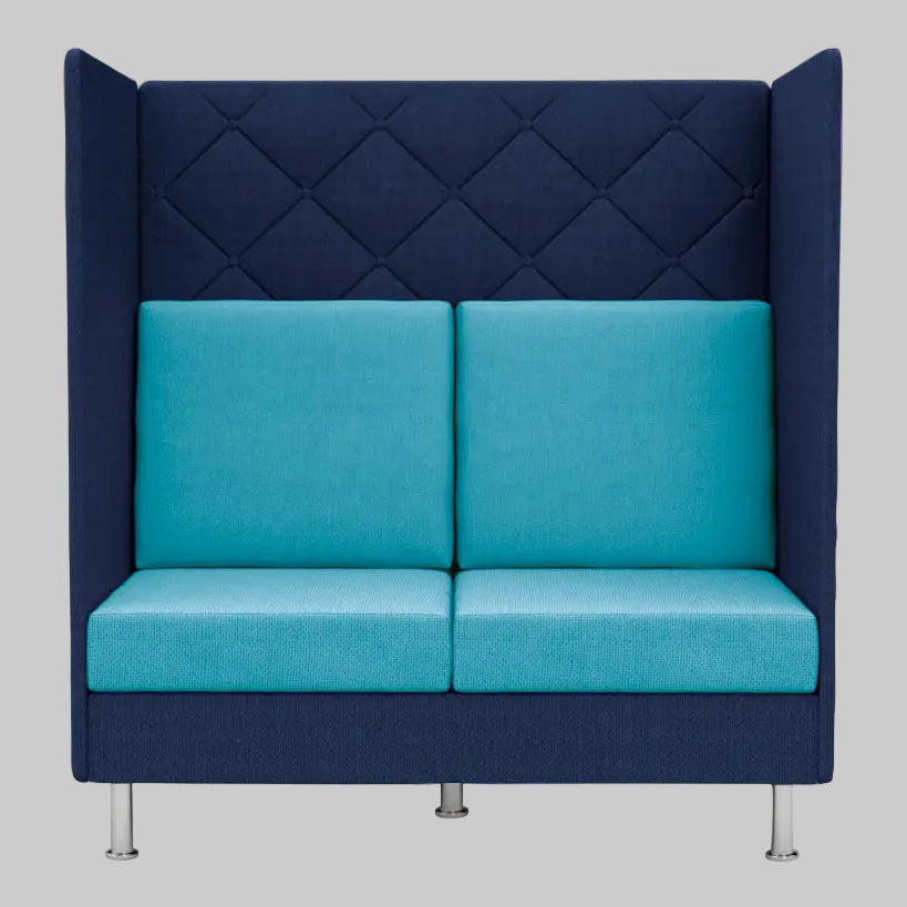 2 Seater Office Sofa for Office Zone and Elegant Sofa with High Back for Enhanced Privacy and Elevated Comfort.