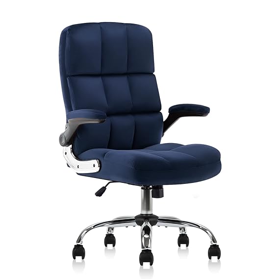 Comfortable Director Chair with Adjustable Armrest Upholstery in Velvet Light Beige (Super Soft)