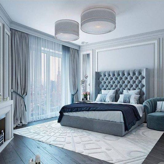 King Size Bed with High Padded Headboard with Solid wood and Plywood Premium Design for Bedroom