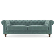 3 Seater Sofa For Home Furniture Upholstery Velvet Luxury Comfort Sofa Durable Design For Living Room -Blue