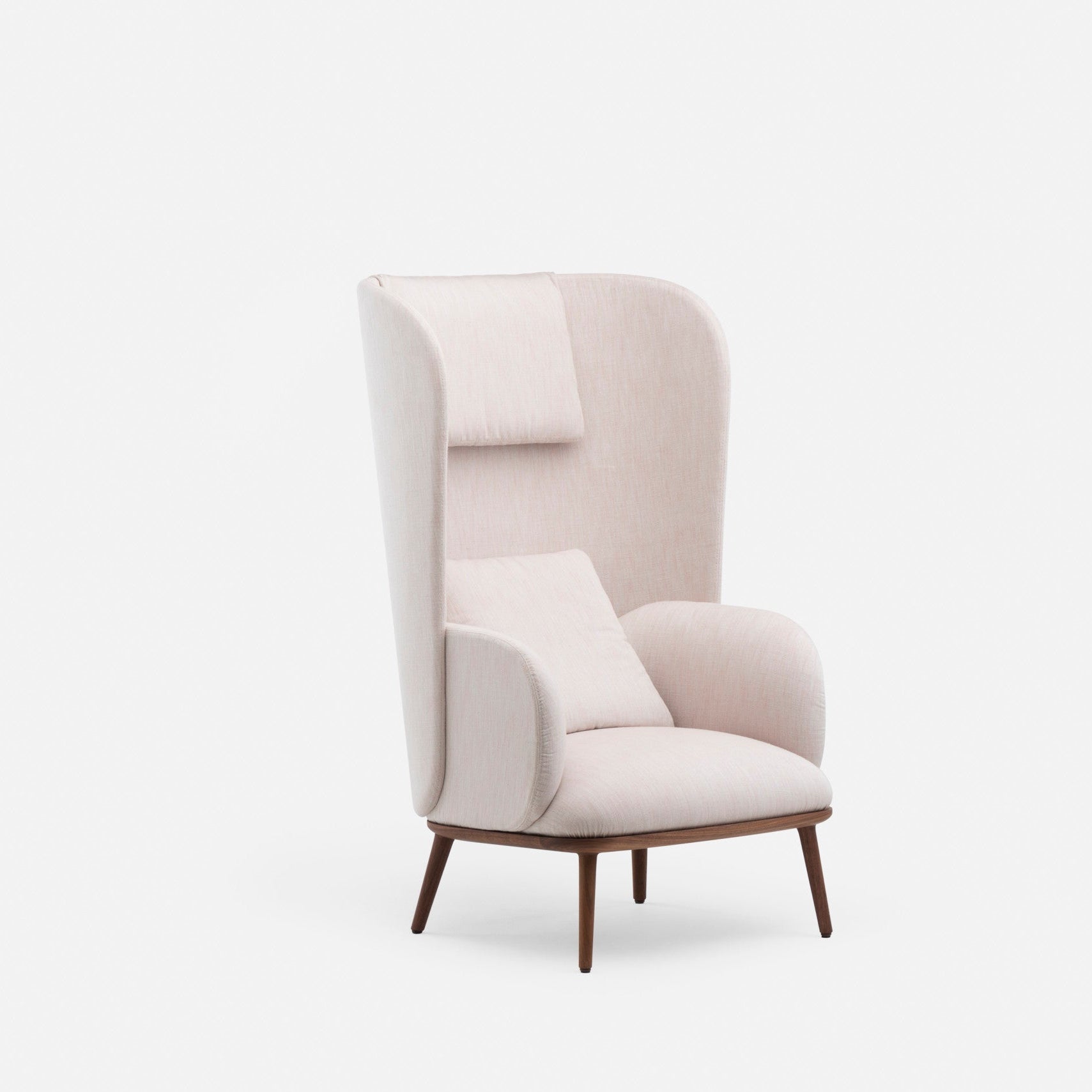 ঘরের আসবাবপত্রের জন্য লাউঞ্জ চেয়ার ফ্যাব্রিক দিয়ে তৈরি হাই ব্যাক আর্ম চেয়ার এবং লিভিং রুম বা বেডরুমের জন্য আধুনিক এবং টেকসই - সাদা