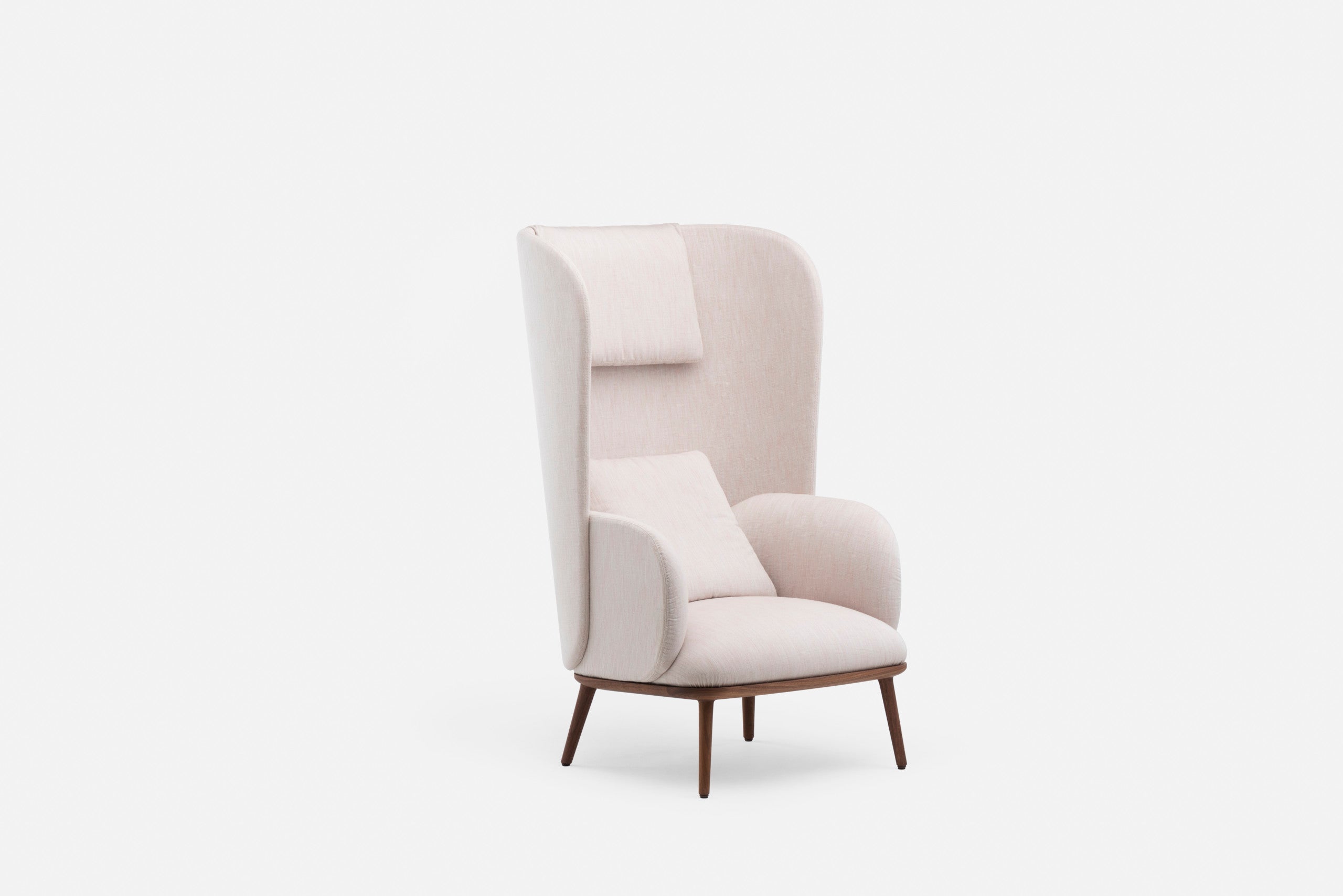 Lounge Chair For Home Furniture upholstered in Fabric High Back Arm Chair & Modern and durable For Living Room or Bedroom - White