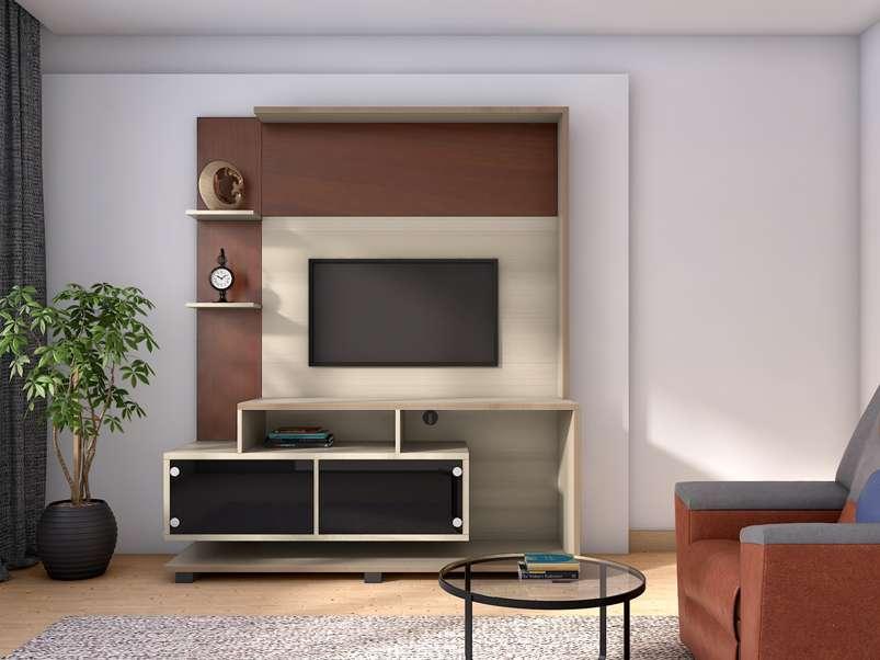 Wooden TV Wall Cabinet with Versatile Storage for Stylish Entertainment Units