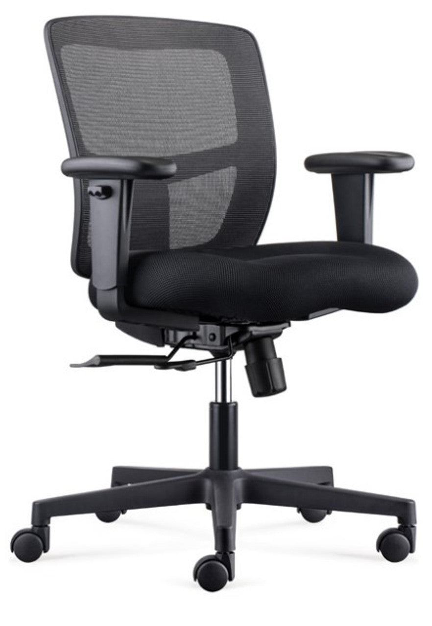 Mesh Office Chair with Adjustable Armrests, Breathable Backrest & Smooth Wheels – Comfortable Black Task Chair for Office & Home
