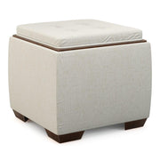 Ottoman For Home Furniture Modern Design Upholstery Fabric Foot Rest for Office for living Room - Light Grey