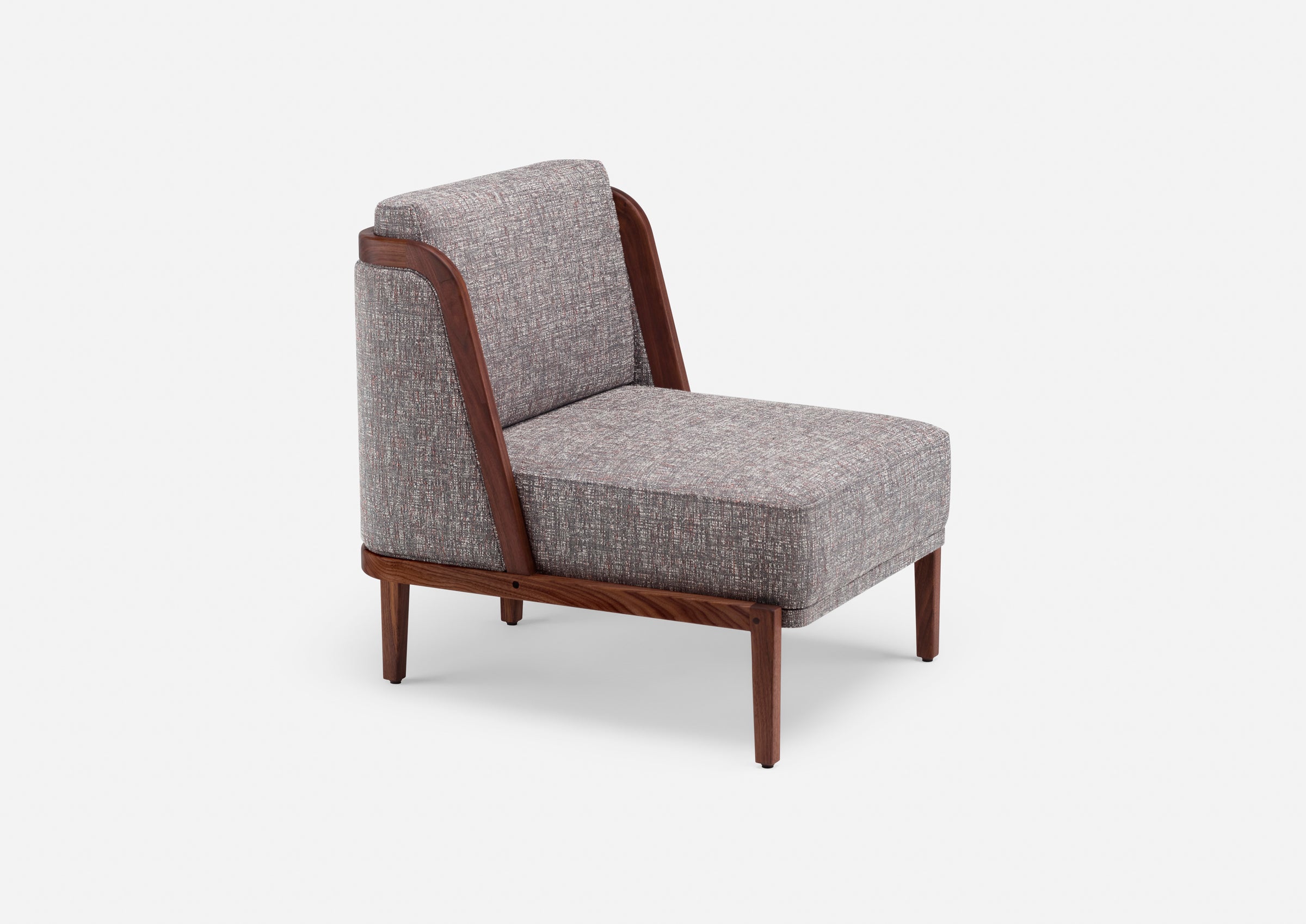 Lounge Wooden Chair Sofa Modern and durable Armless Chairs Upholstered in Fabric For Living Room or Bedroom - Grey