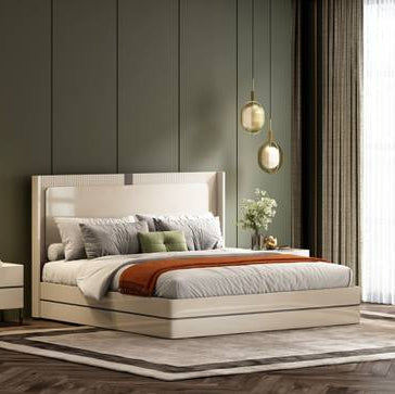 King Size Bed – Glossy, Engineered Wood with Sleek, Spacious, and Ideal for Stylish Modern Bedrooms