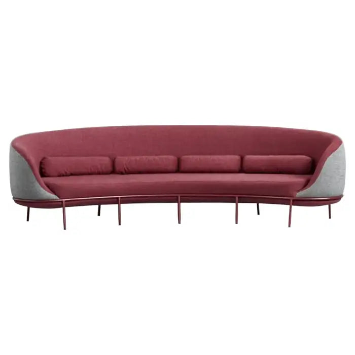 4 Seater Sofa For Home and Furniture & curved, semi-circular shape & Upholstery Fabric, Modern and Durable Design for Living Room – Purple