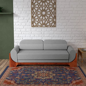 3 Seater Wooden & Sofa For Home Furniture, Upholstery Fabric Premium and Durable Design For Living Room and Office- Grey