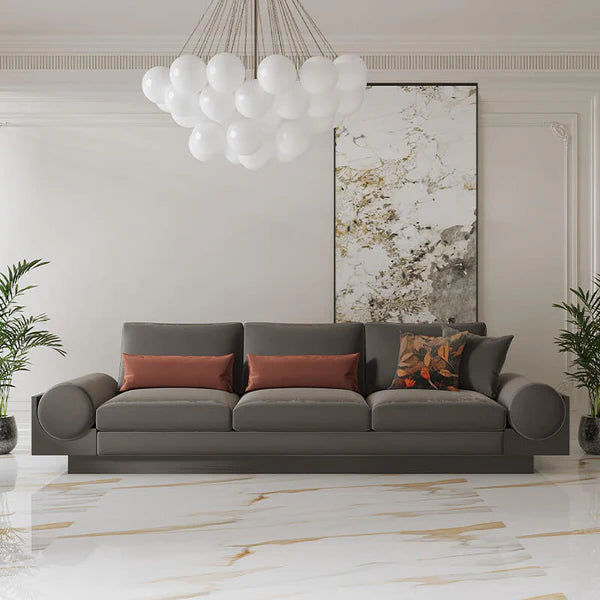 3-Seater Sofa For Home Furniture Upholstery Velvet, Comfortable Seating Perfect for Living Room Comfortable Seating - Dark Grey
