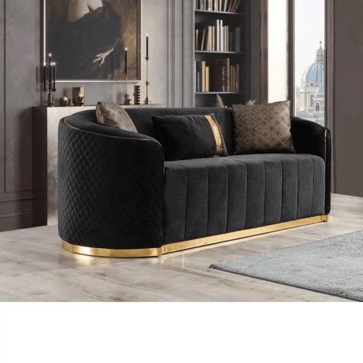 3 Seater sofa Modern Design and Velvet fabric Durable & Comfortable Padded Perfect for living Room