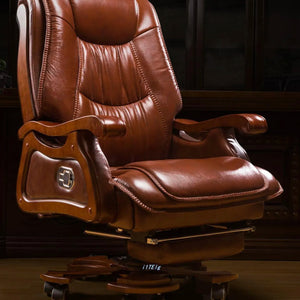 High Back Director Chair for office Luxury Design Made in Plyboard with Leatherette & Recliner & Footrest  Best Ergonomic Office Chair