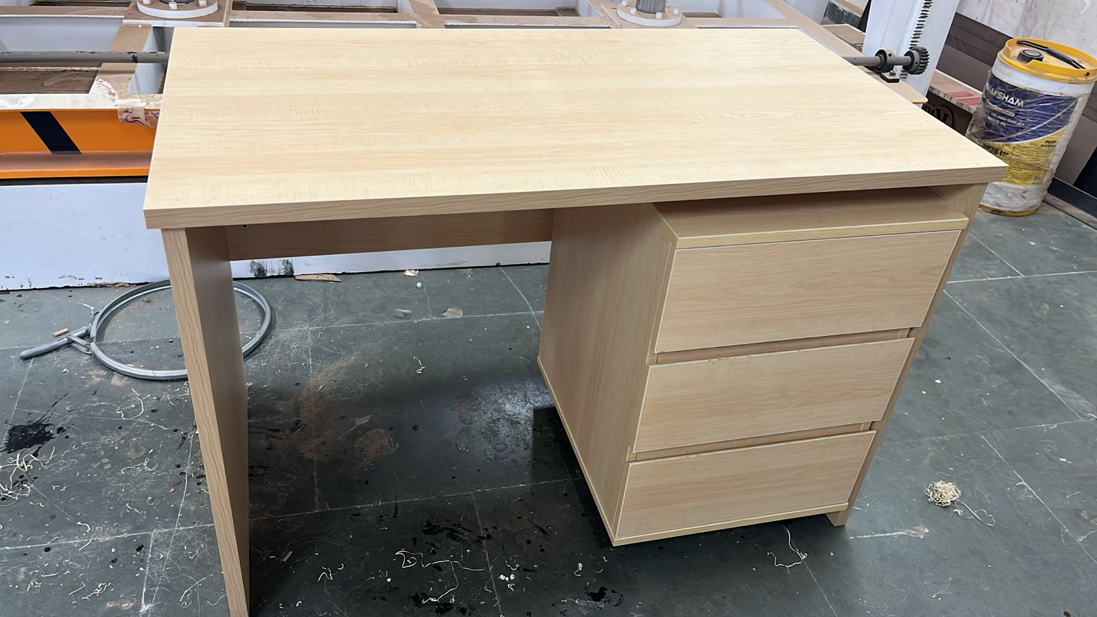 Office Desk and Computer Table and Pedestal 3 Drawer Made In Engineered Wood - Beige