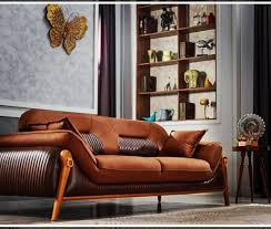 3-Seater Sofa For Home Furniture Upholstery Pu Leatherette, Comfortable Seating Perfect for Living Room Comfort - Brown