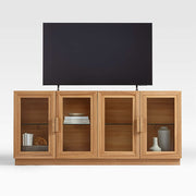 Wooden TV Wall Cabinet with Smooth Wooden Finish, Sleek Wooden Texture for Elegant Homes