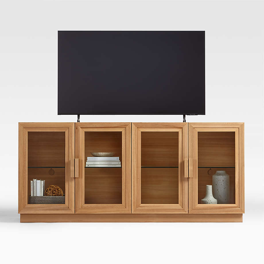 Wooden TV Wall Cabinet with Smooth Wooden Finish, Sleek Wooden Texture for Elegant Homes
