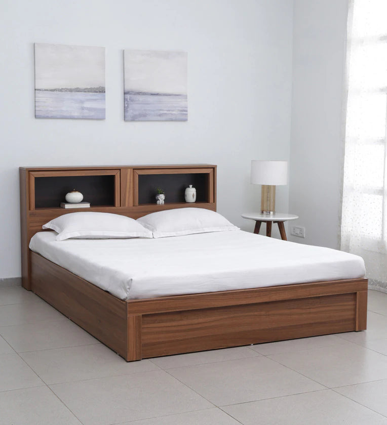 King Size Bed with Box Storage, Sleek Design, Spacious for Stylish Modern Bedrooms