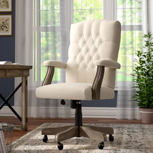 Director office Chair Tufted Design Made in Solid wood with Leatherette Upholstery & Armrest with Height Adjustable Chair