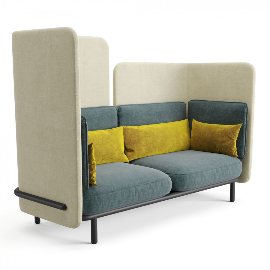 3-Seater Office Sofa Compact Privacy Sofa with High-Back Design for Collaborative Office.