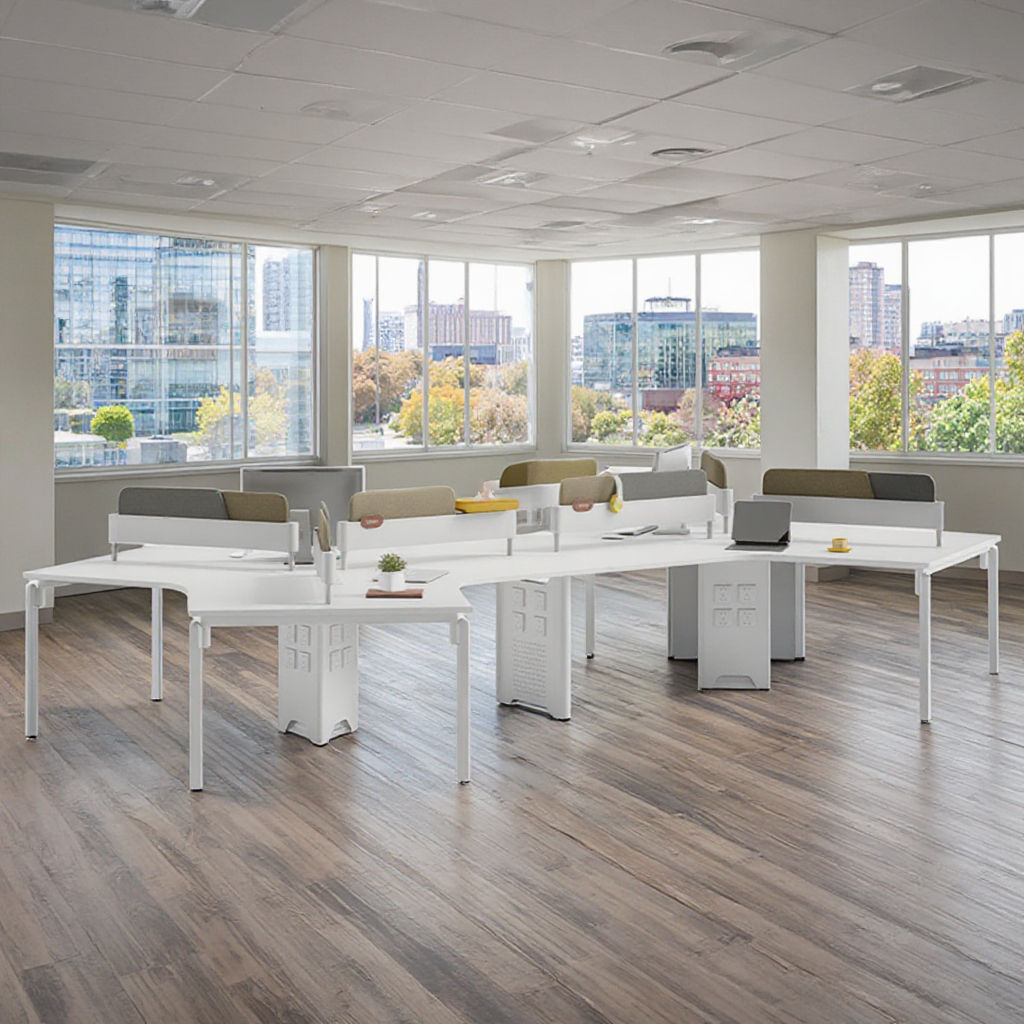 Modern Office Cubicle Staff Workstation Desk Office Table Modular 6 Person Seater Open Office Work Station