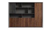 Wooden Office Storage Cabinet with Modern Wooden Design & Security Lock for Corporate Interiors