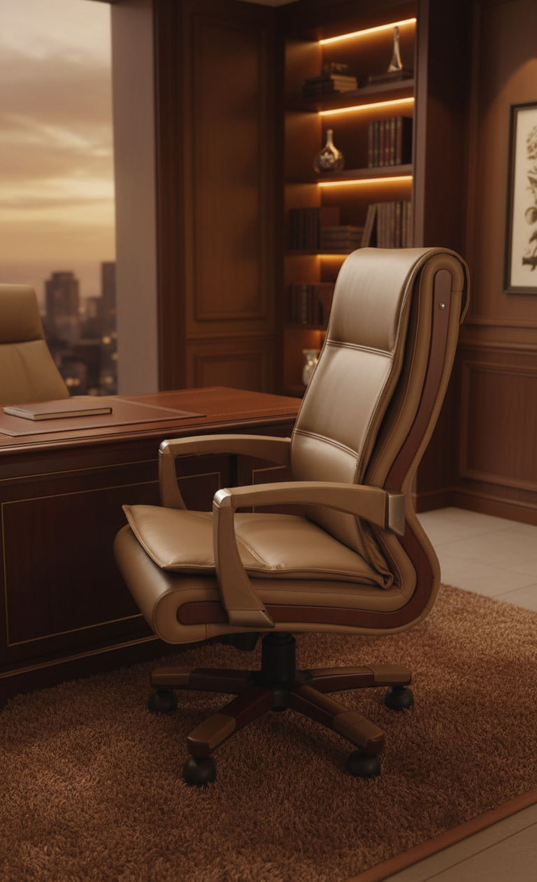 Director Chair for office Modern and Premium Design with Leatherette & Height Adjustable