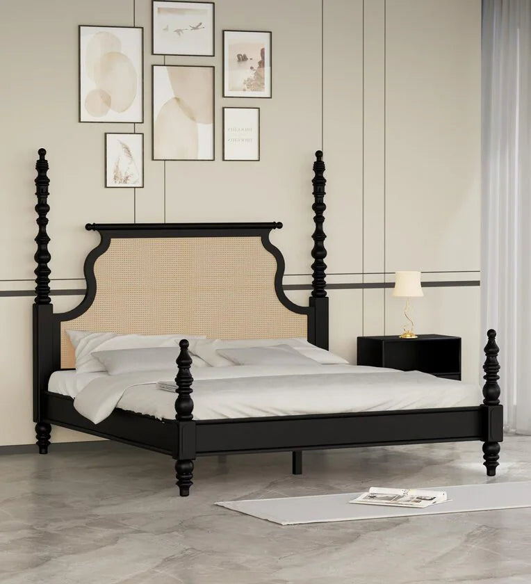 Poster Bed in Premium Sheesham Wood – Handcrafted Elegance in Rich Walnut Polish