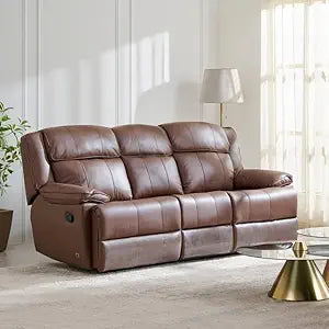Elegant 3-Seater Recliner Sofa with PU Leatherette, Plush Padding, Smooth Reclining, and Superior Comfort Design