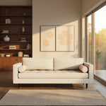 2 Seater Pu leatherette Sofa For Home And Furniture ,Modern and Durable Design For Living Room and Office- Beige