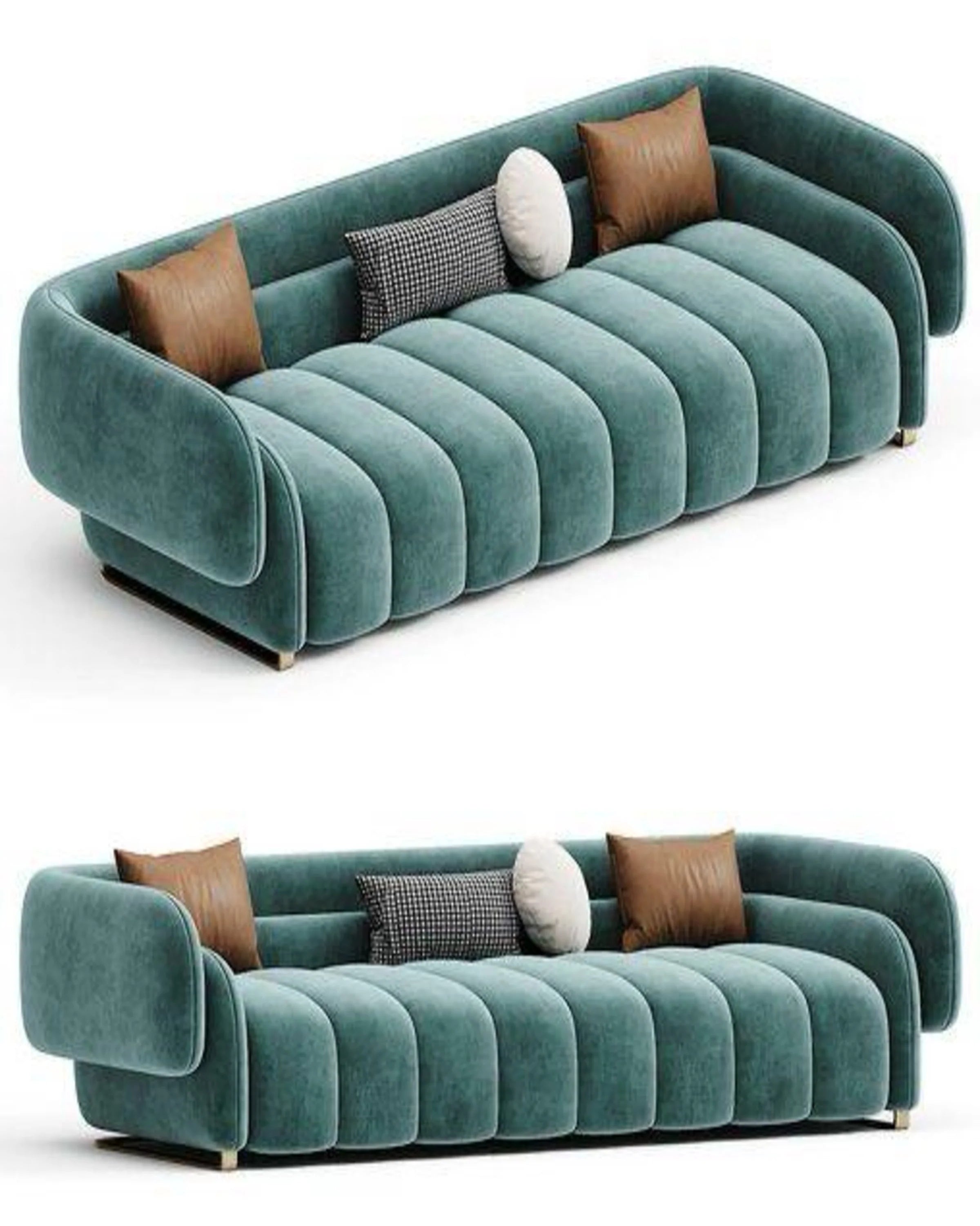 3-Seater Sofa luxury For Home Furniture Upholstery Velvet Fabric and Premium Quality Fabric and A-Class Quality Wood For Living Room