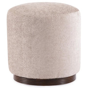 Ottoman for Home Furniture with Round Shape Upholstered Fabric, wood base Perfect for your Living Room