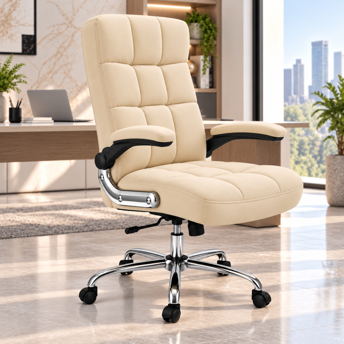 Comfortable Director Office Chair for work with Adjustable Armrest Upholstery in Velvet, Boss Chair (Super Soft)
